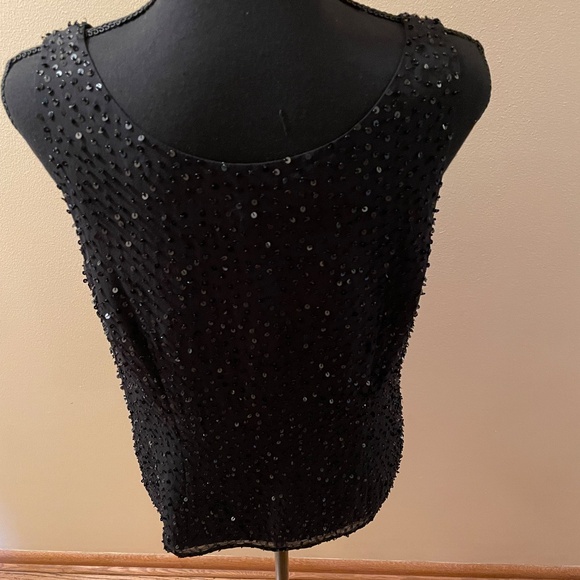 Talbots Silk Sequin Shell - Picture 7 of 7
